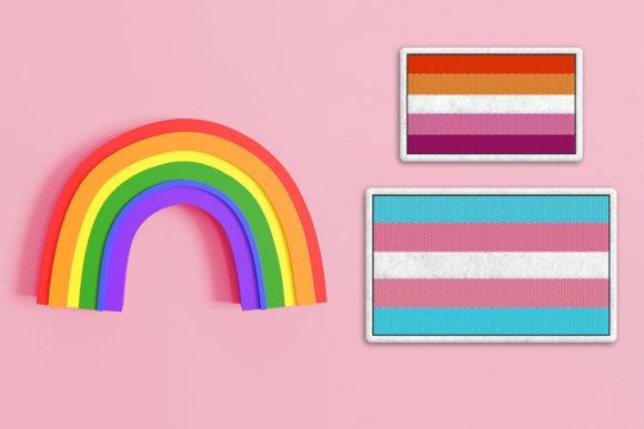 5 Color Striped Pride Flag ITH Feltie