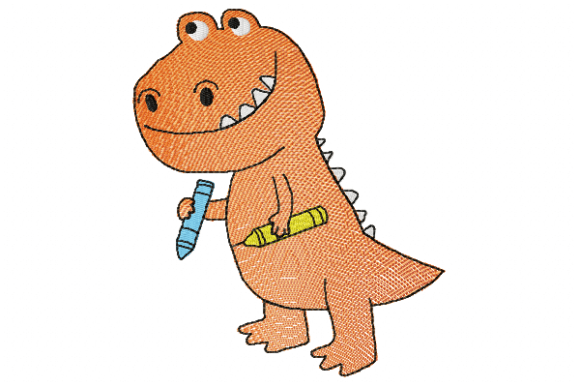 Dinosaur with Pens: A Seasonal Embroidery Review