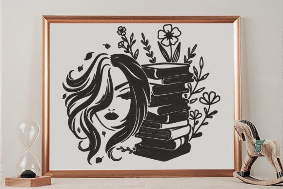 Hair and Books: A Whimsical Embroidery Design for Personalized Gifts