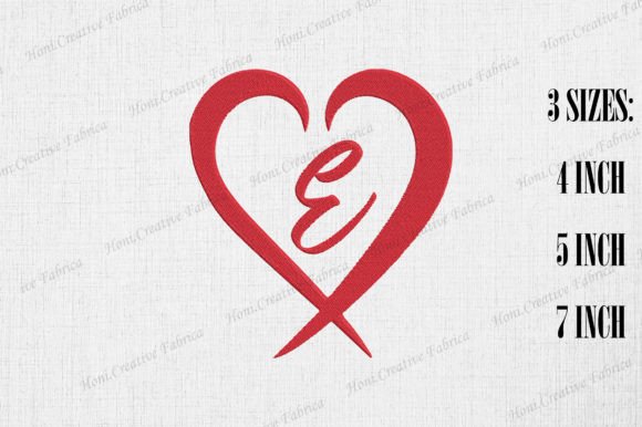 Letter E with Heart Valentine s Day