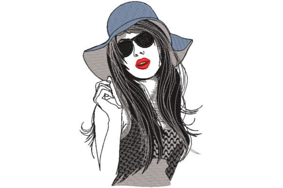 Young Woman in Sunglasses and Hat